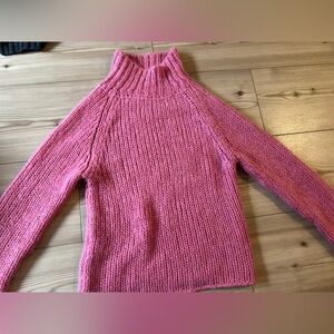 Margaret O'Leary Kid Mohair Chunky Knit Mohair Wool Sweater in Pink Small